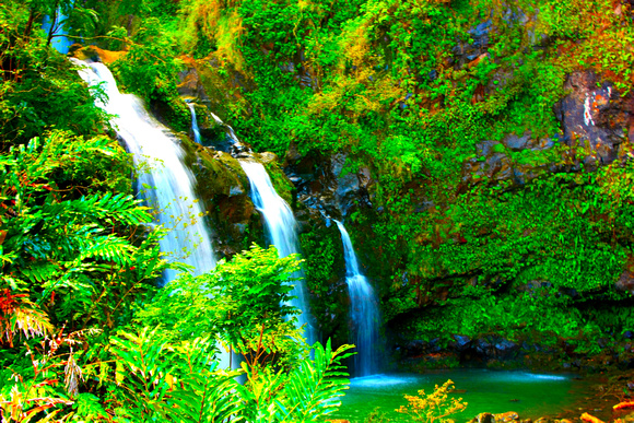 "Wailua Water Fall" Maui Hawaii Rain Forest