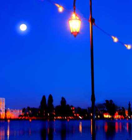 "Where, There' Moon over Oakland's Lake Merritt